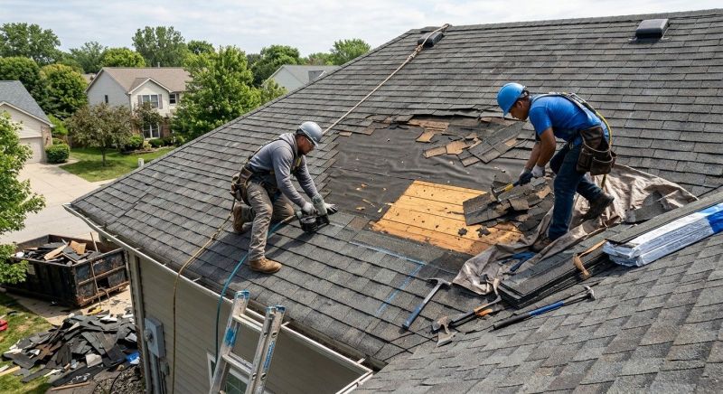 Damaged Roof Repair in Huntingdon Valley, PA