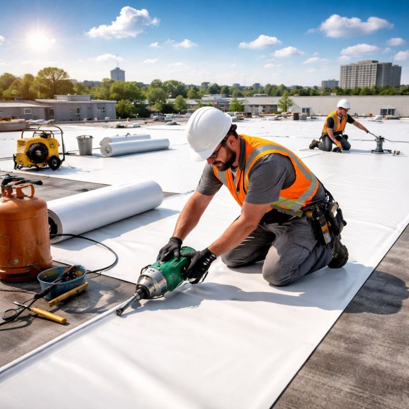 Single Ply Roof Installation in Havertown, PA